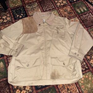 VTG 80s Bob Allen Shooting Jacket Quilted Suede Padding Brown Men's L USA Righty